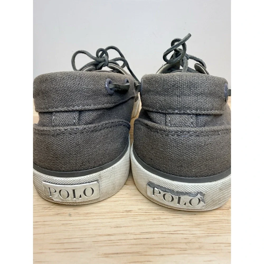 Polo Ralph Lauren Lander Canvas Deck Boat Shoes Footwear Gray Mens 8D #36